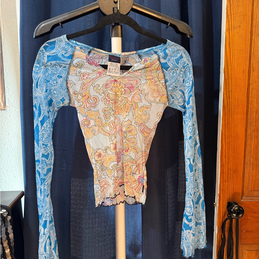 Tommy Hilfiger Blue and Pink Paisley Blouse